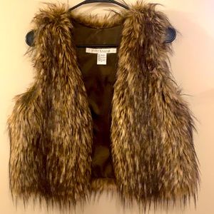 Brown faux fur vest